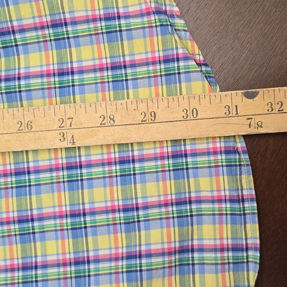 PALPH LAUREN Men's XXL Blue Yellow Pink Plaid Shirt 100% Cotton - Picture 6 of 7